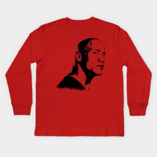 The Rock Dwayne Johnson Portrait Pop Art Kids Long Sleeve T-Shirt